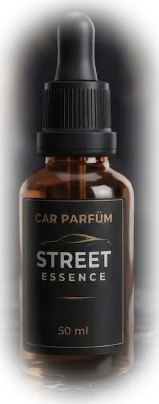 Frasco ámbar de 50 ml con gotero, etiqueta negra Street Essence Car Parfüm