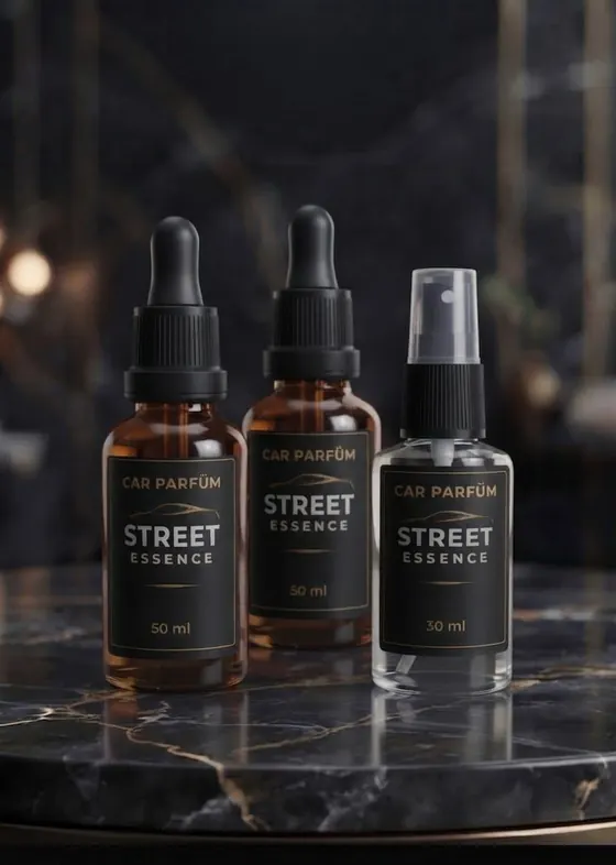 Kit Pro Street Essence: dos frascos ámbar de 50 ml con gotero y un atomizador de 30 ml